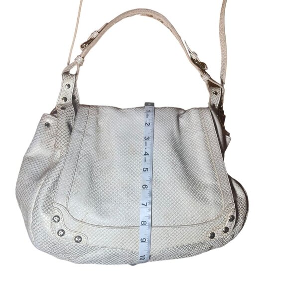 Rebecca Minkoff Gold Snake Skin Embossed Studded Leather Bag - Picture 9 of 11